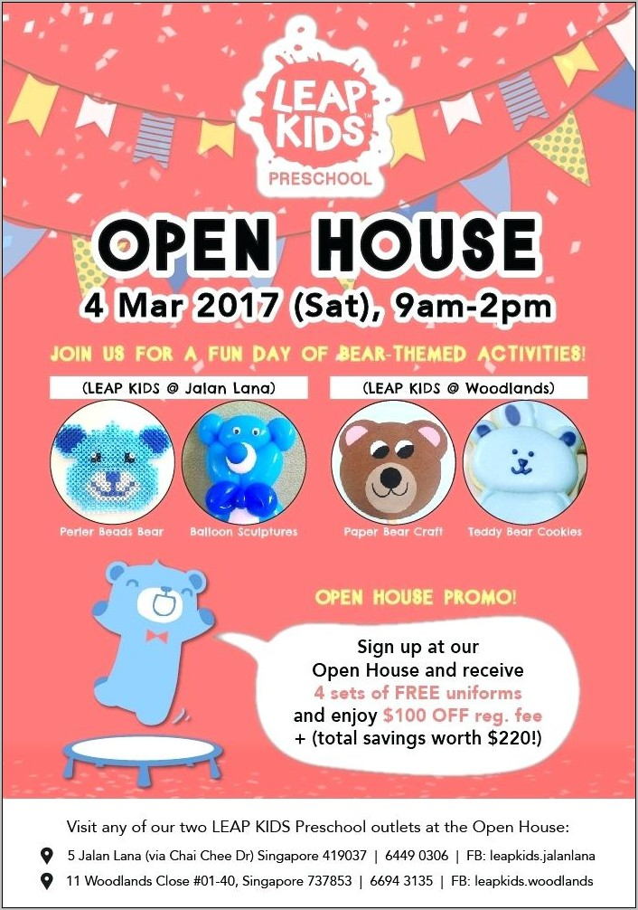 Preschool Open House Flyer Template Free