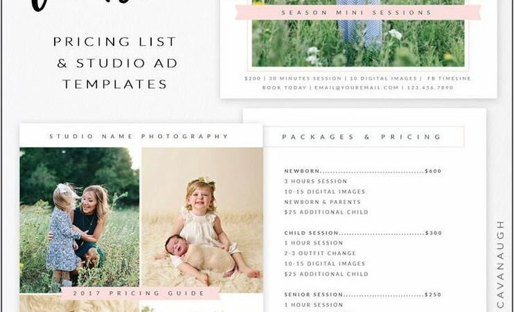 Pricing Templates For Photographers Free