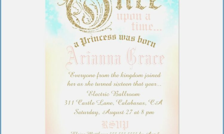 Princess Birthday Invitation Card Background