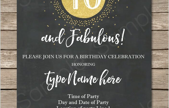 Printable 40th Birthday Invitations