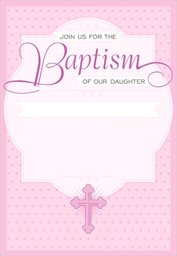Printable Baptism Invitation Blank Templates For Girl