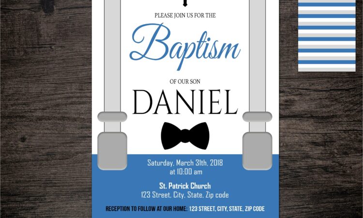 Printable Baptism Invitation Boy