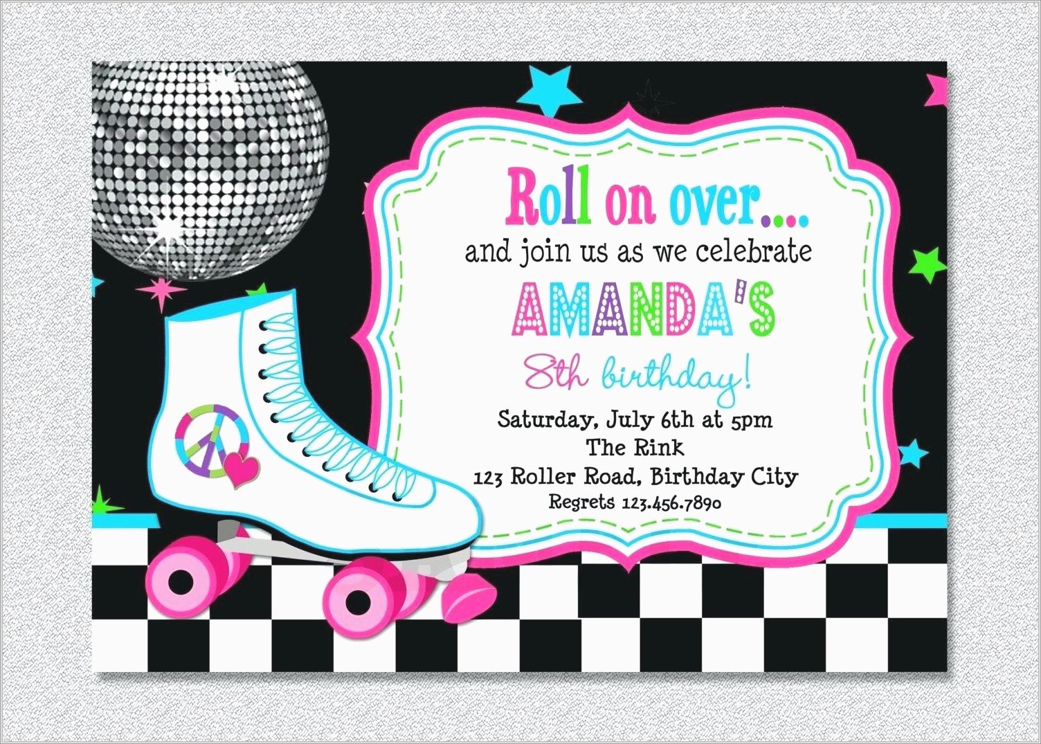 Printable Birthday Invitations Roller Skating