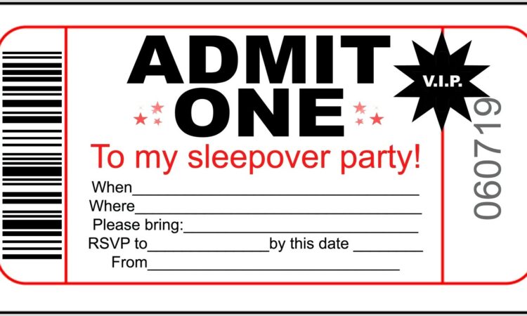 Printable Birthday Sleepover Invitations