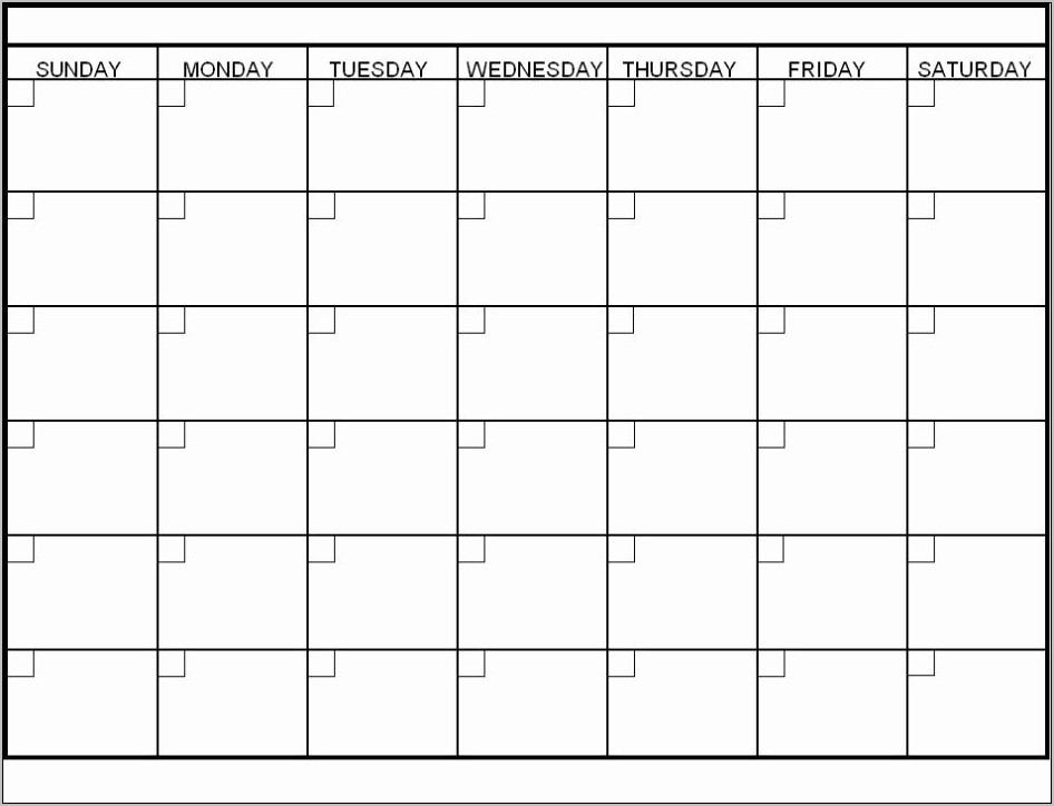 Printable Blank Calendar Template Pdf
