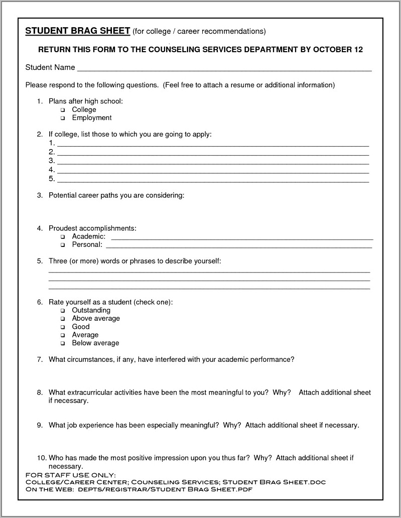 Printable Blank Resumes To Fill In