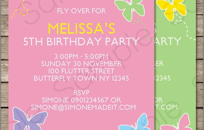 Printable Butterfly Invitation Template