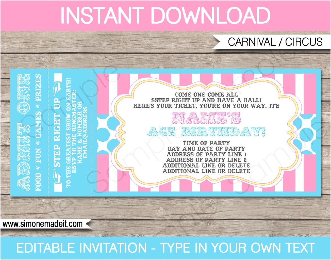Printable Carnival Invitation Template