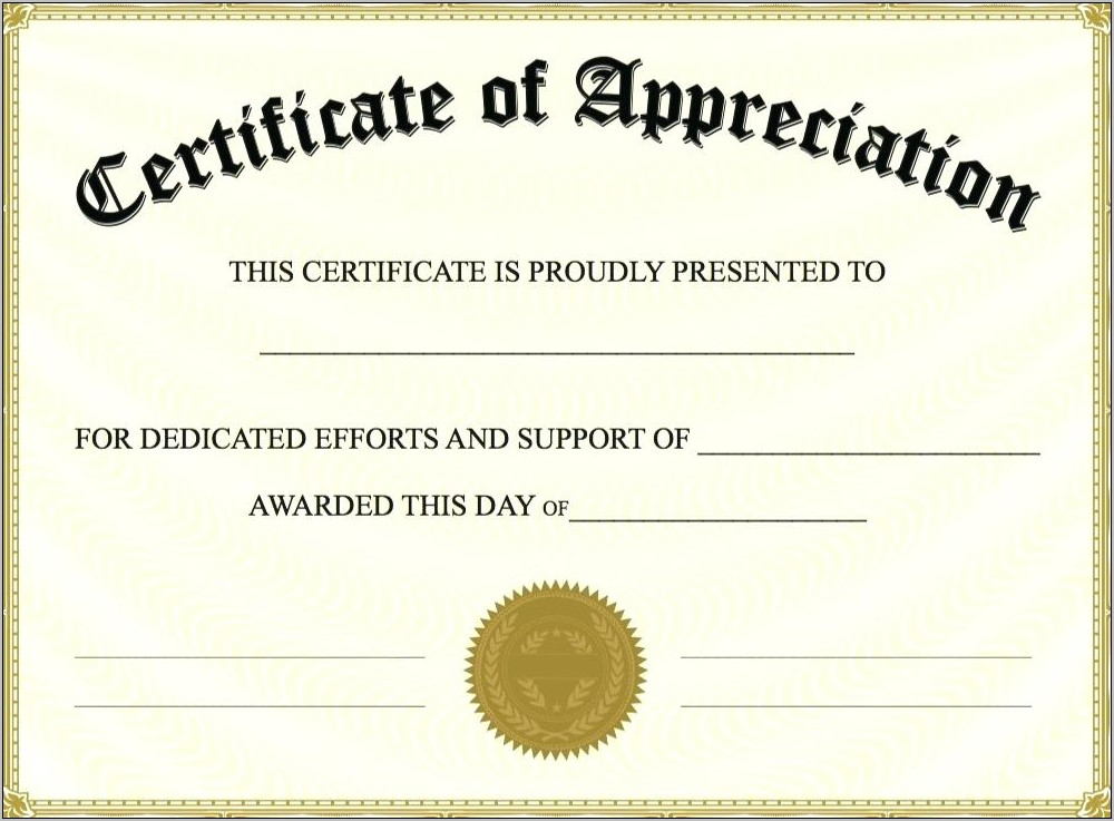 Printable Certificate Of Recognition Templates