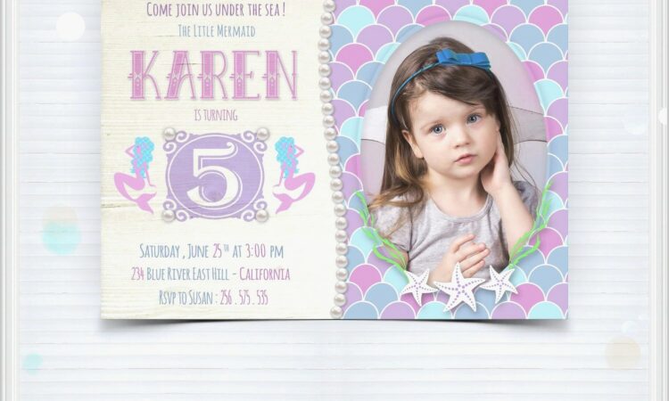 Printable Downloadable Mermaid Invitations