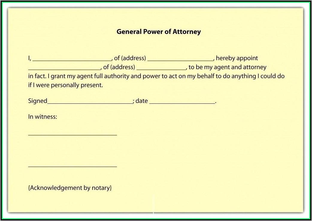 Printable Durable Power Of Attorney Form Florida
