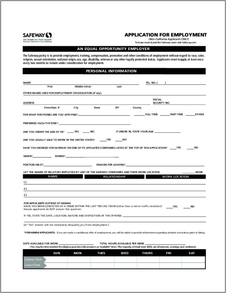 Printable Fill In The Blank Resume Form