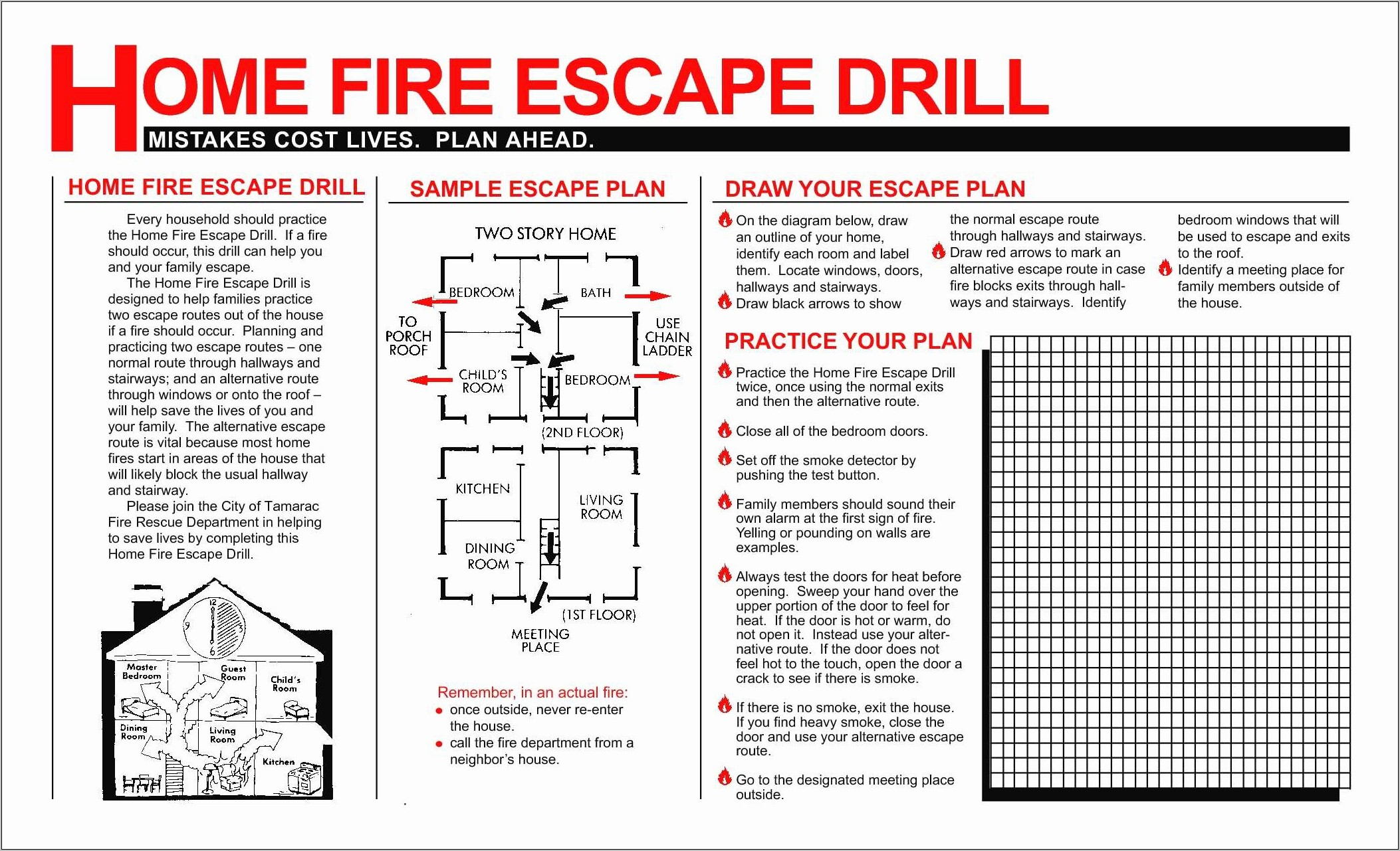 Printable Fire Escape Plan Template Free