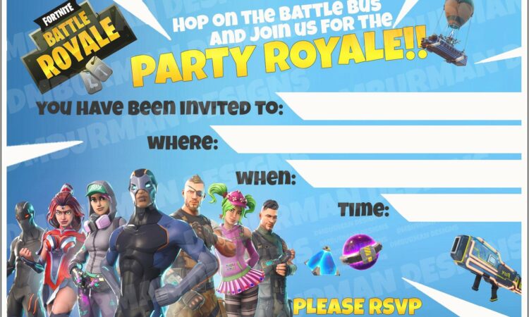 Printable Fortnite Birthday Invitations