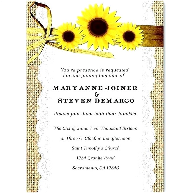 Printable Free Sunflower Invitation Template