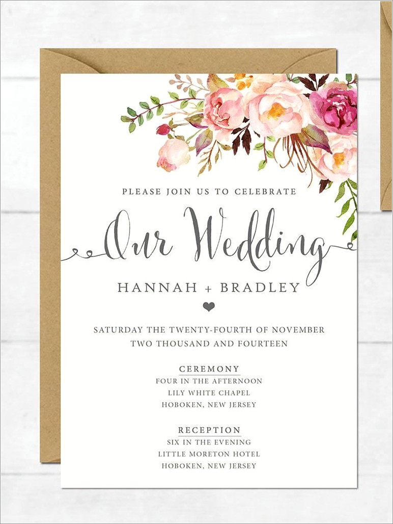 Printable Free Wedding Invitation Templates For Word