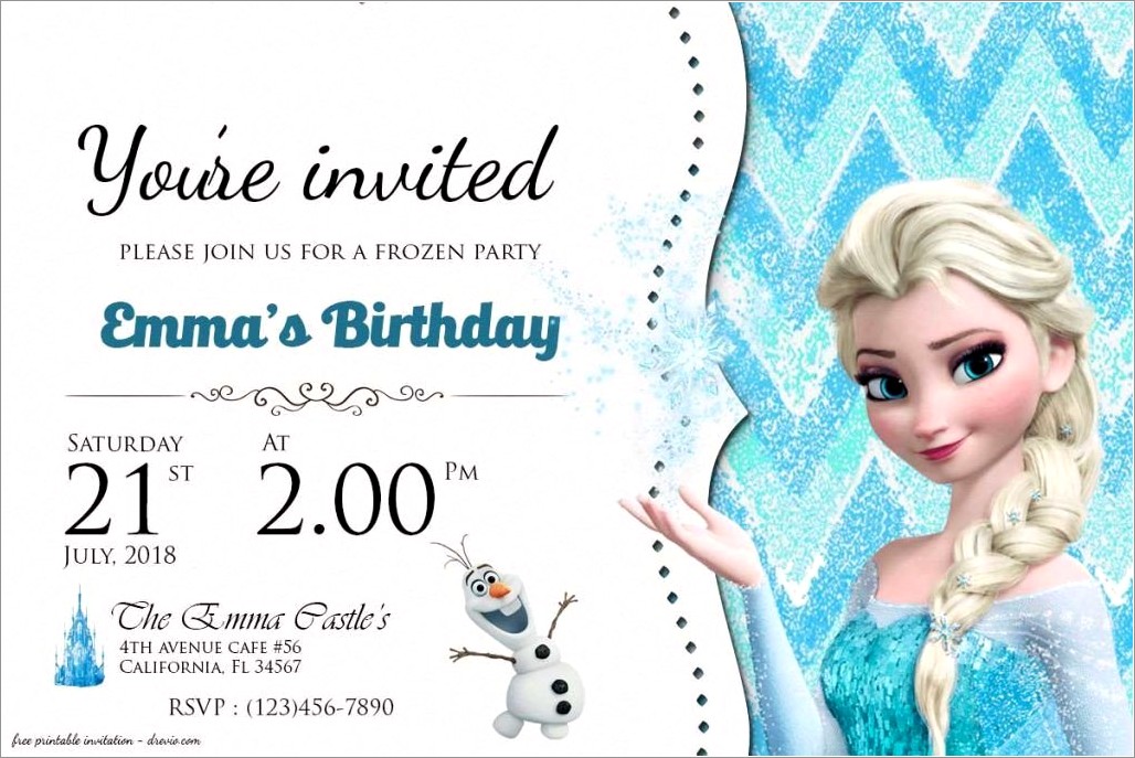 Printable Frozen Invitation Template