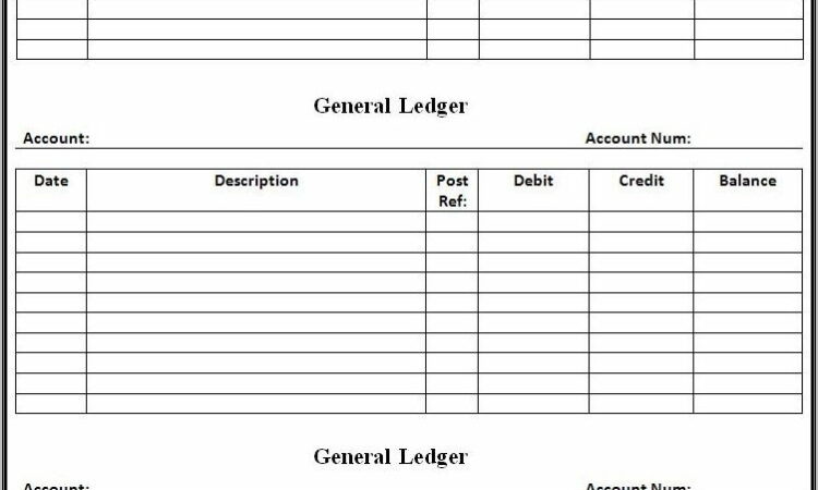 Printable General Ledger Template Free