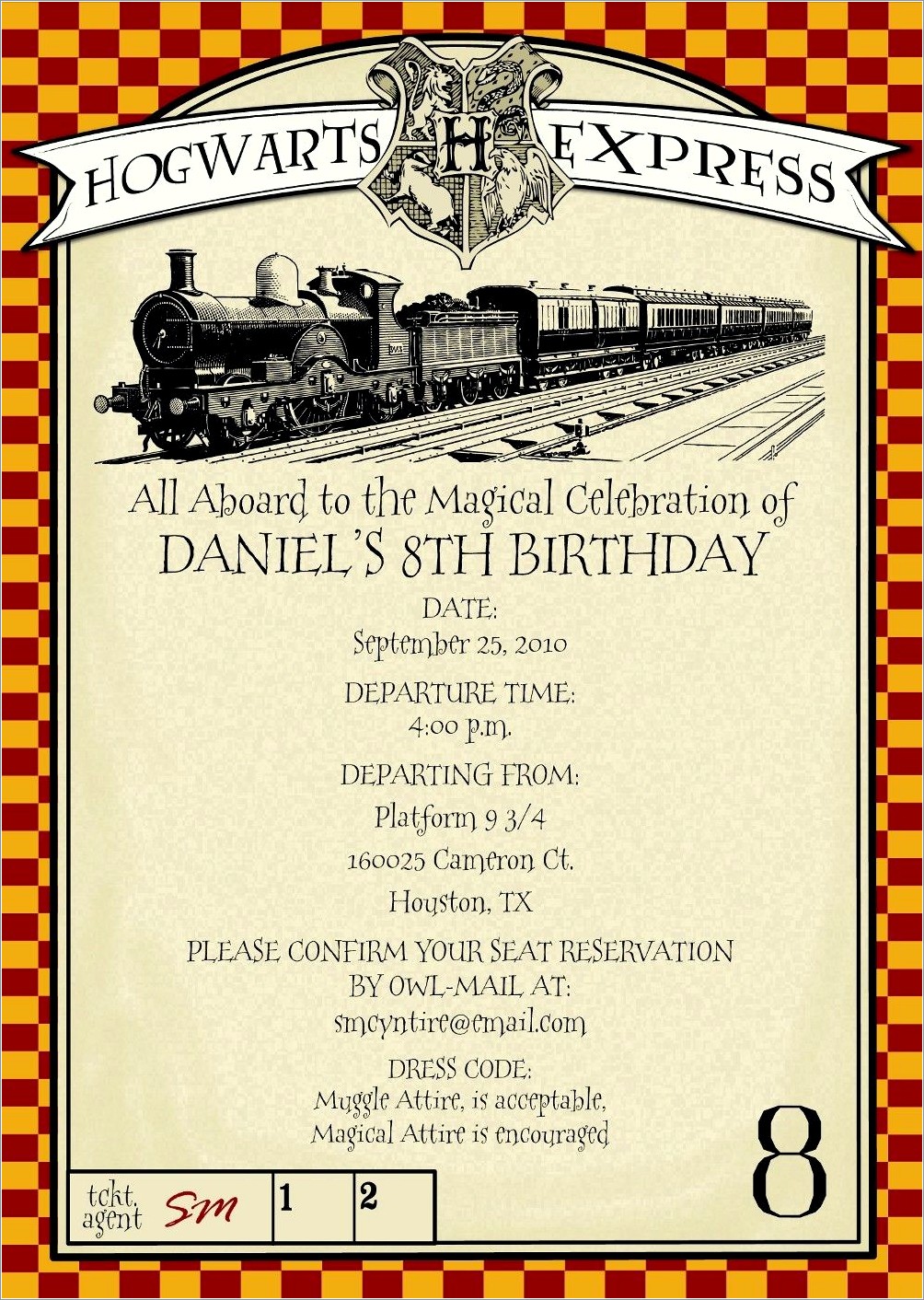 Printable Harry Potter Invitations Free