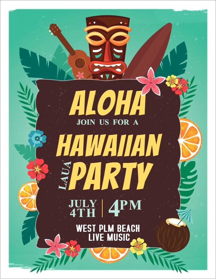 Printable Hawaiian Invitation Template