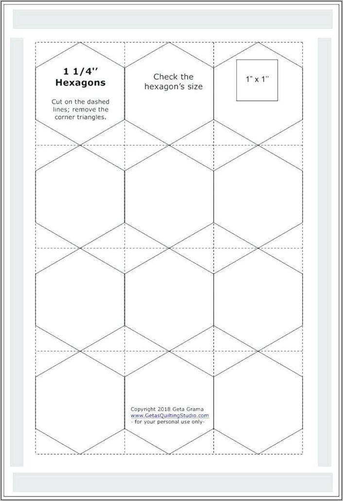 Printable Hexagon Templates For Quilting