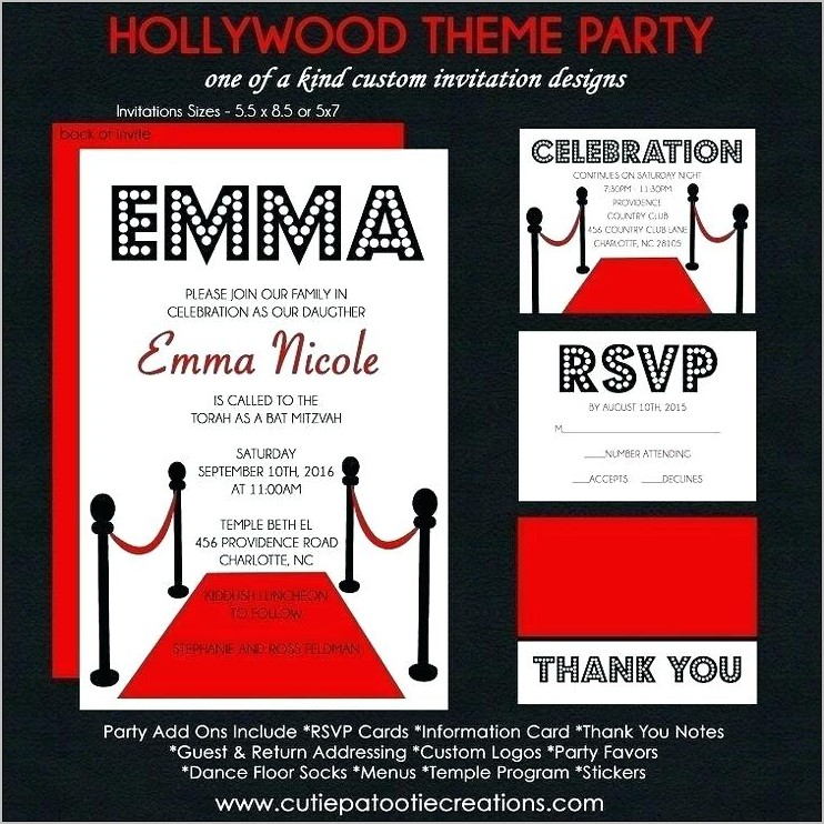 Printable Hollywood Invitation Templates