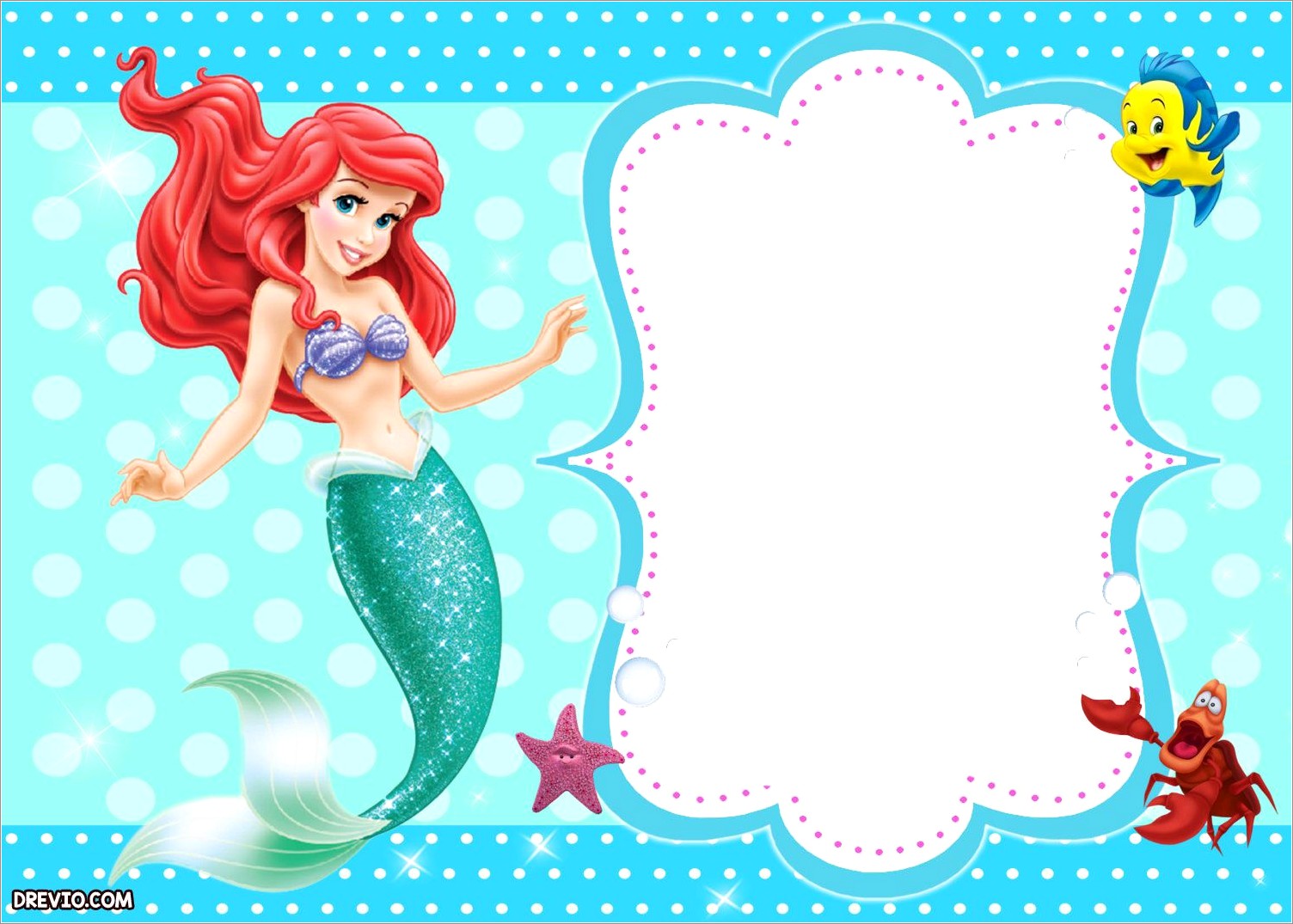 Printable Little Mermaid Invitation Template Free