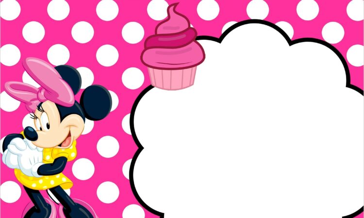 Printable Minnie Mouse 1st Birthday Invitations