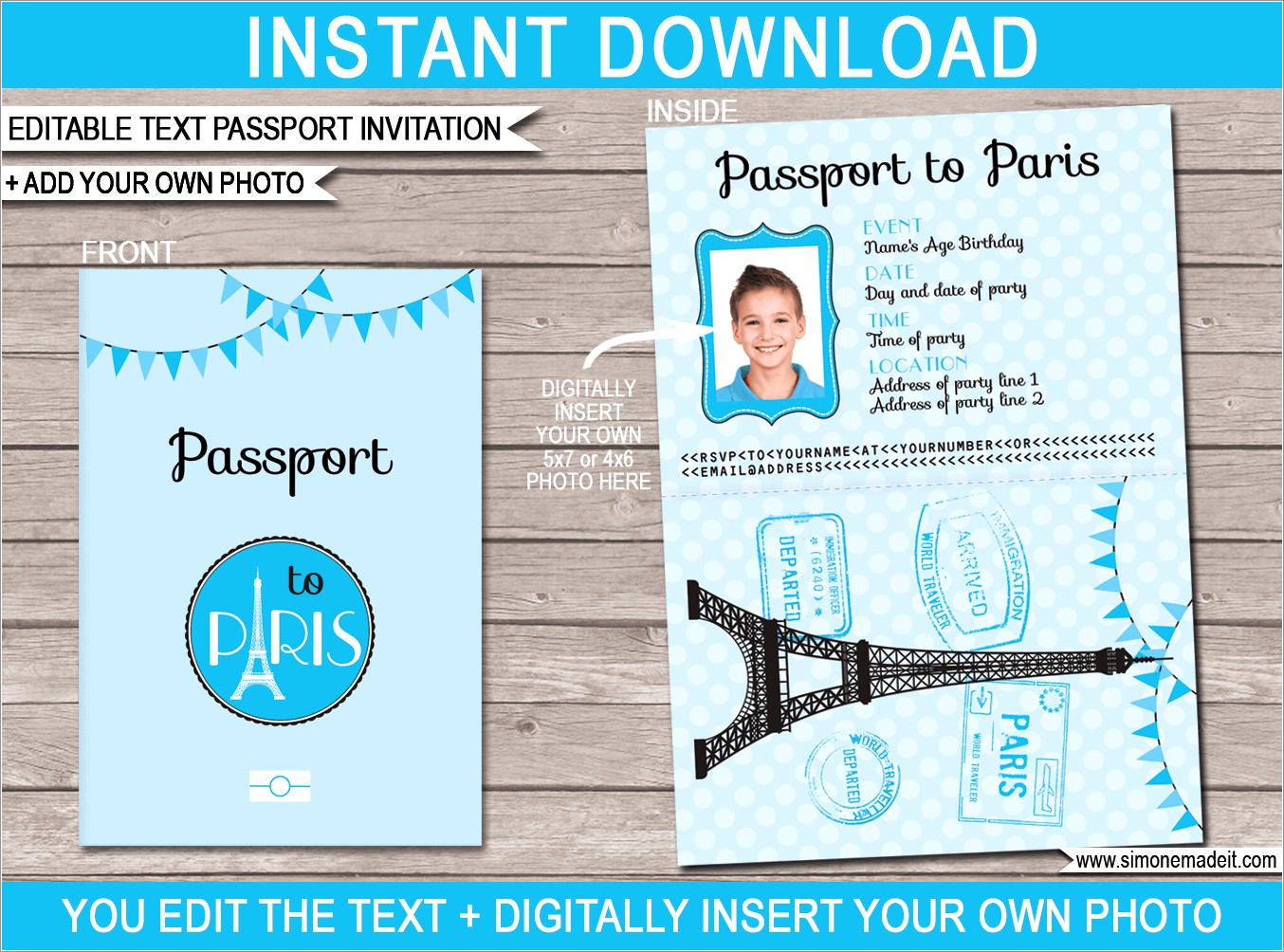 Printable Passport Invitation Template