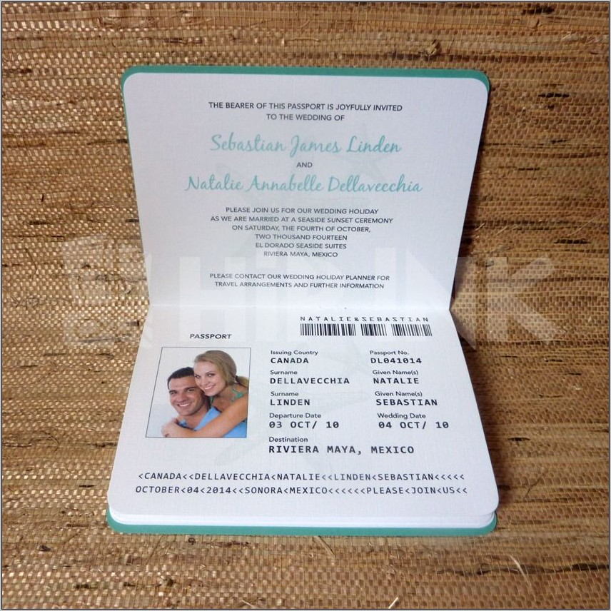 Printable Passport Wedding Invitation Template Free