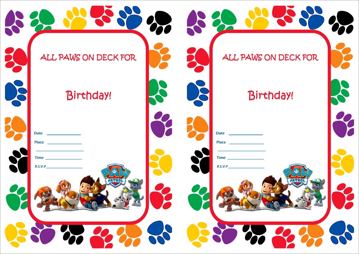 Printable Paw Patrol Birthday Invitations
