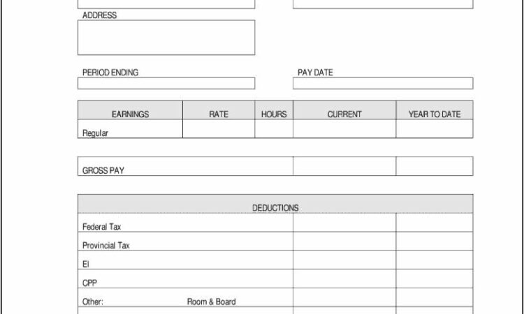 Printable Pay Stub Template Free