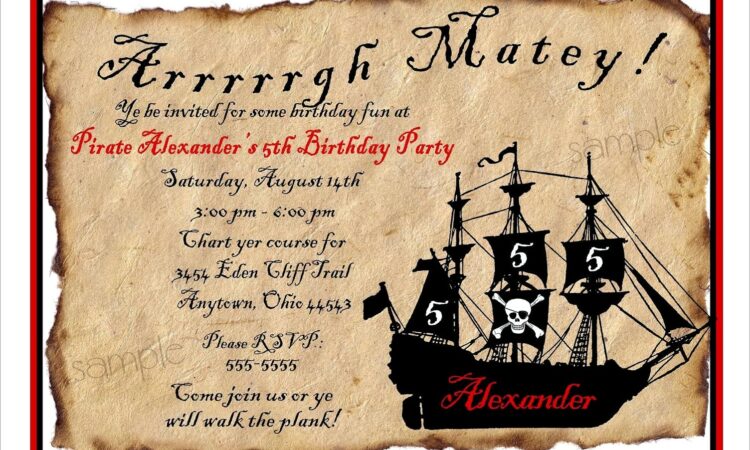 Printable Pirate Birthday Invitations