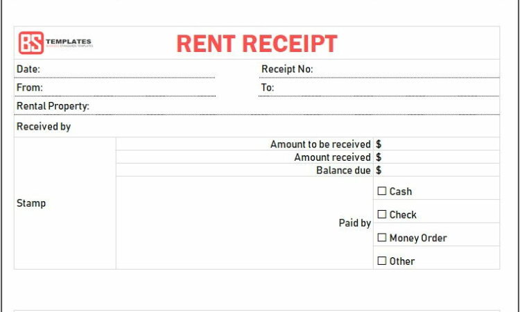 Printable Receipt Word Format