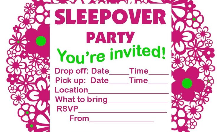 Printable Sleepover Invitations Free