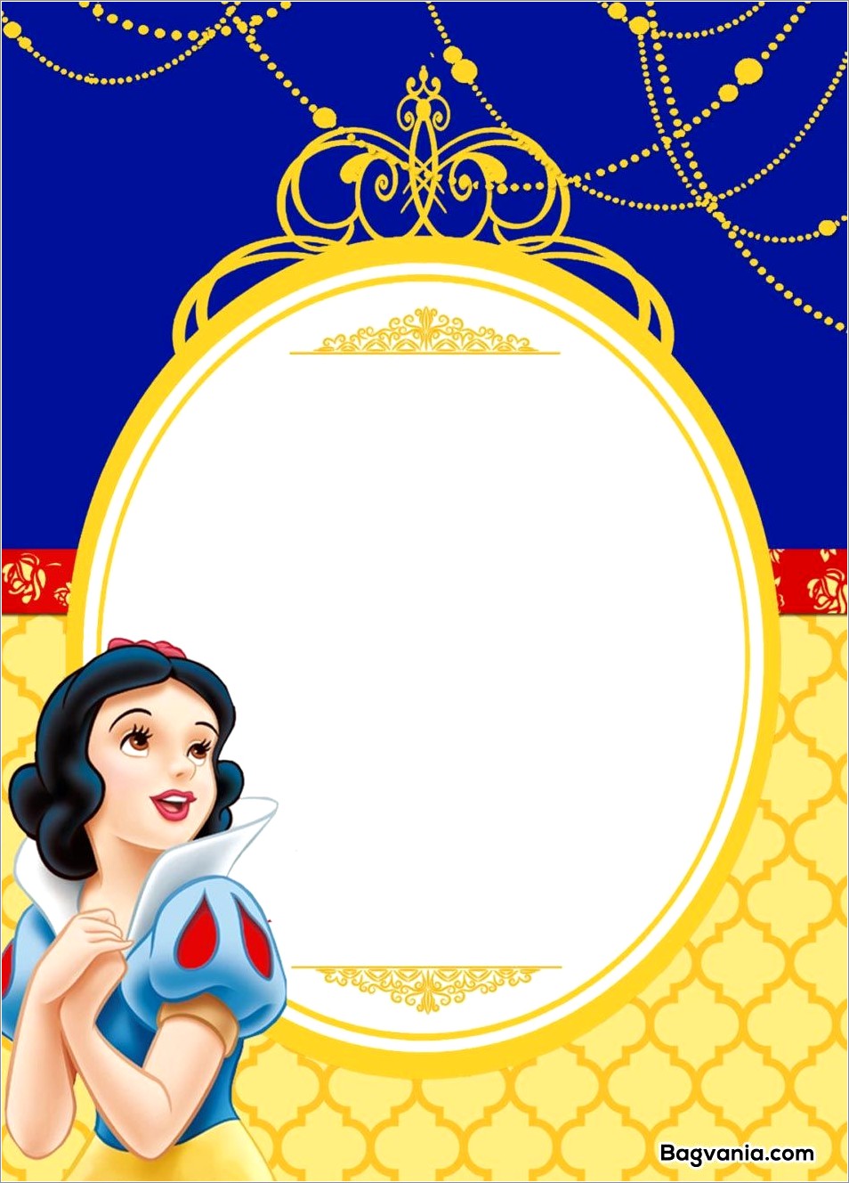 Printable Snow White Birthday Invitation Template