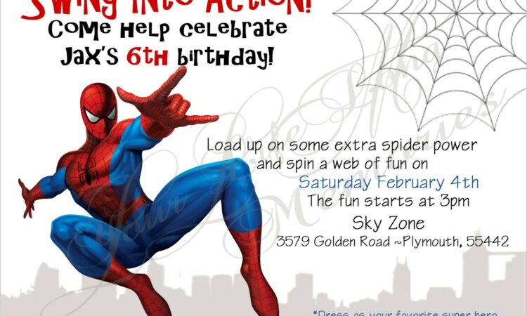 Printable Spiderman Birthday Invitations