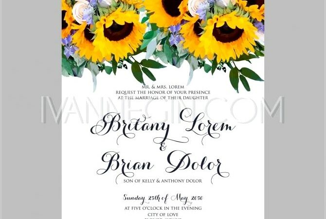 Printable Sunflower Invitation Template