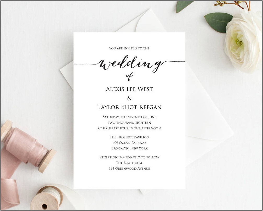 Printable Templates Wedding Invitation