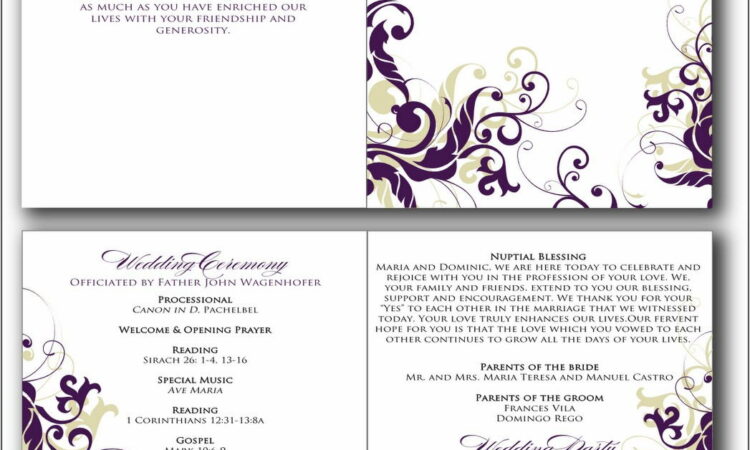 Printable Wedding Program Templates Free