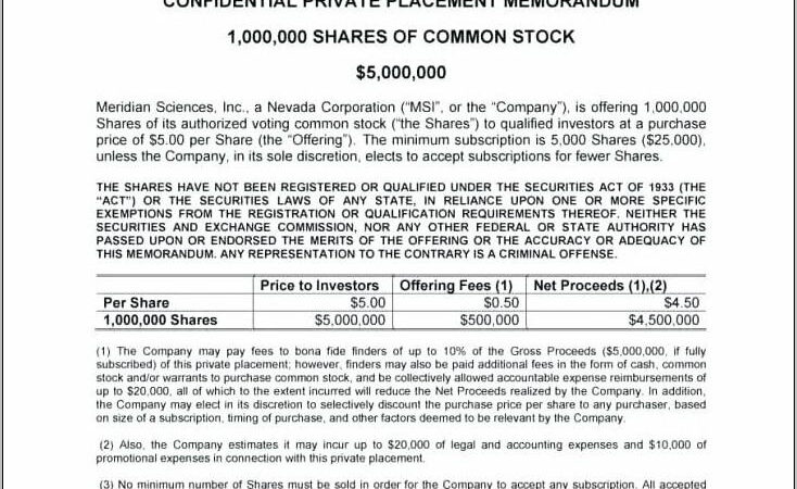 Private Equity Private Placement Memorandum Sample