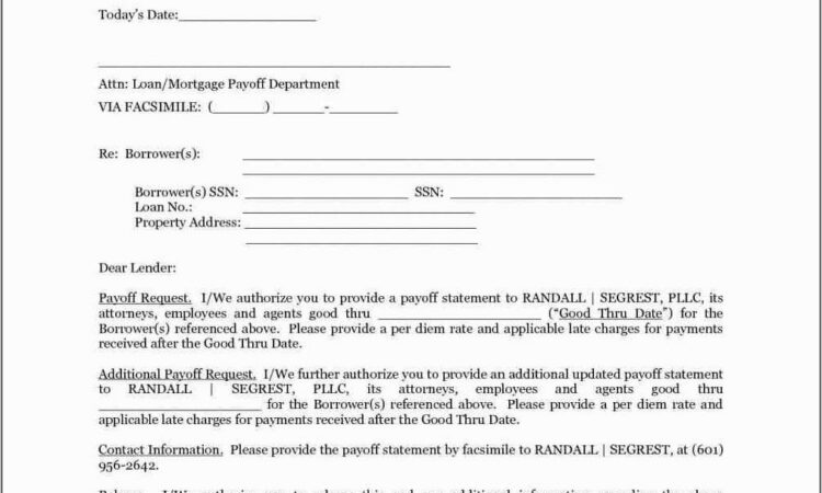 Private Mortgage Payoff Template