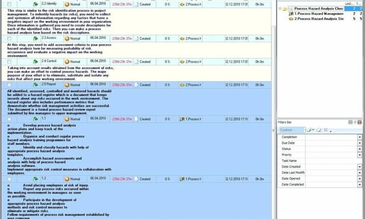 Process Hazard Analysis Checklist Example