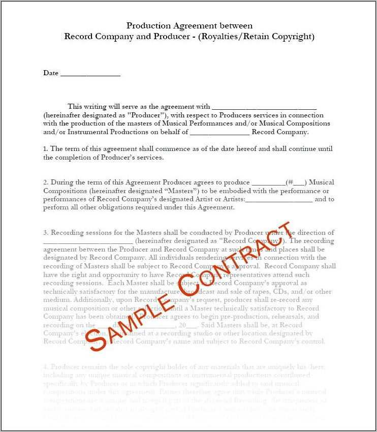 Production License Agreement Sample