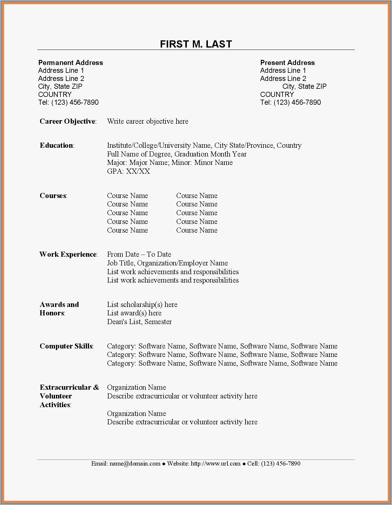 Professional Cv For Chief Accountant