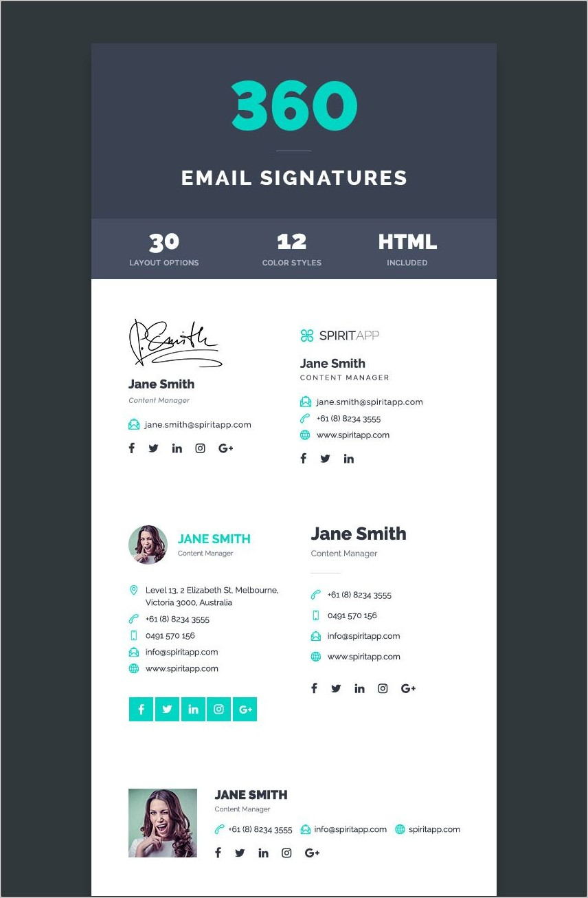 Professional Email Signature Formats