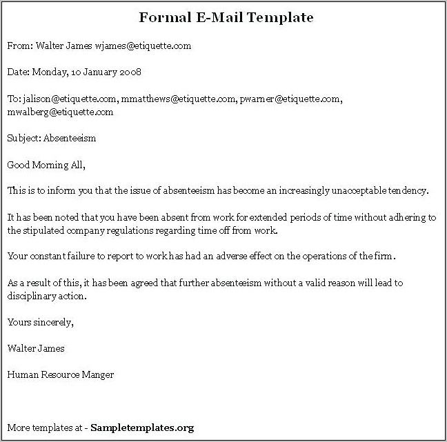Professional Email Templates For Business Pdf