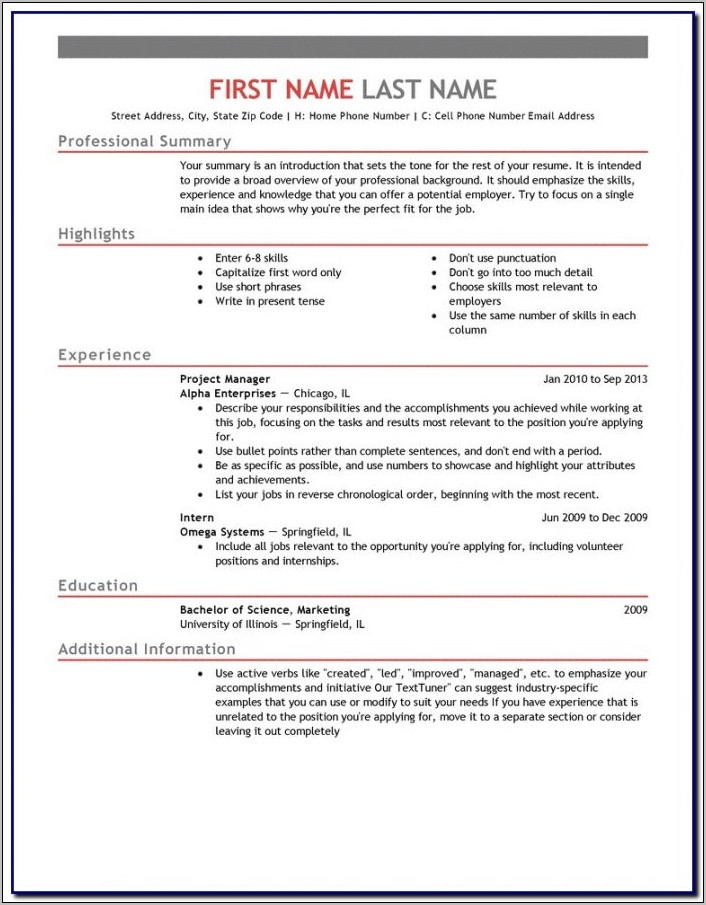 Professional Resume Template For Lawyers