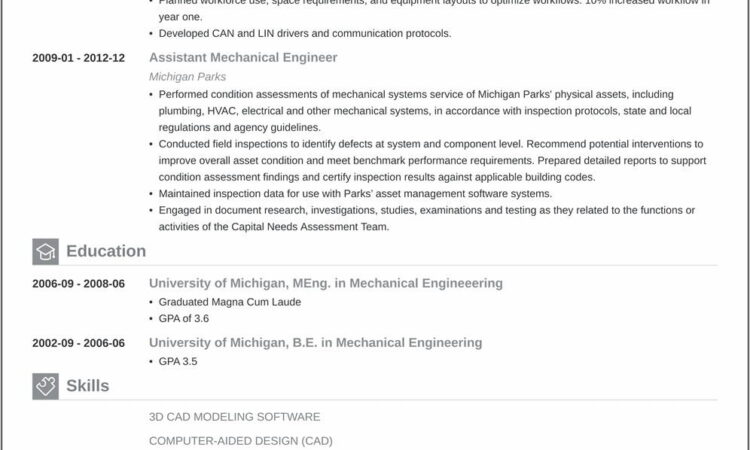 Professional Resume Templates For Engineering Freshers