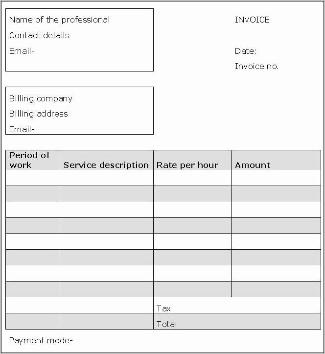 Professional Services Invoice Templates